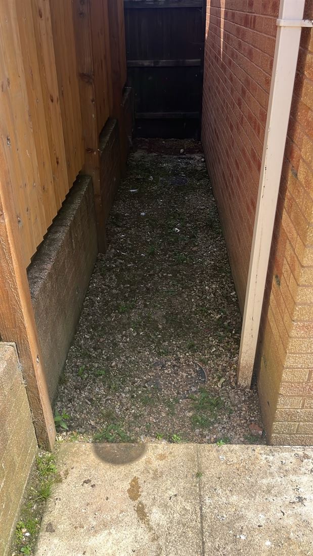 The same alley emptied and swept clean